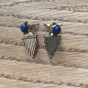 ASOS blue Gold Stud Drop Funky Fashion Earrings